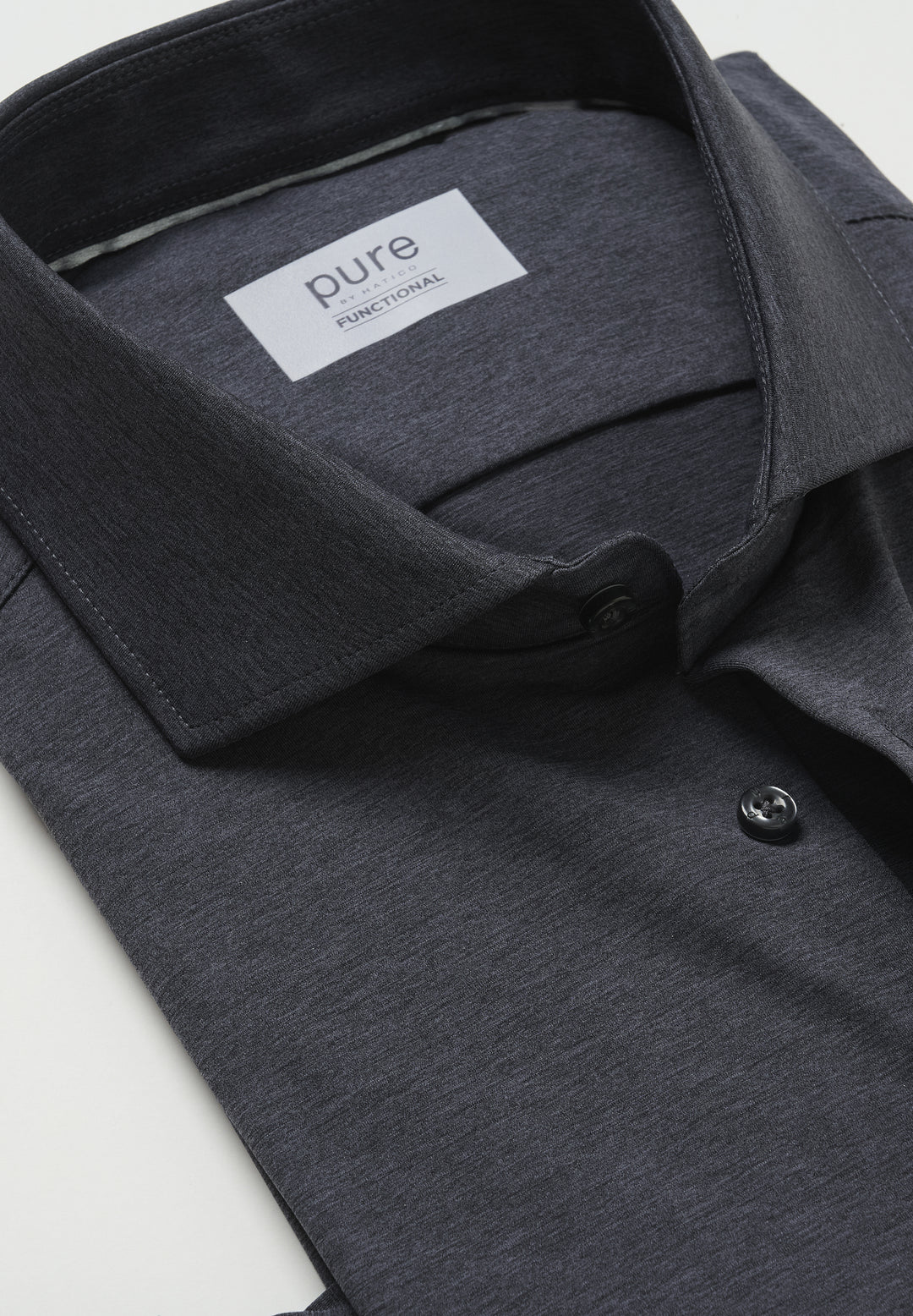 Graues Functional Hemd von Pure by Hatico mit Kragen und Knopfleiste
