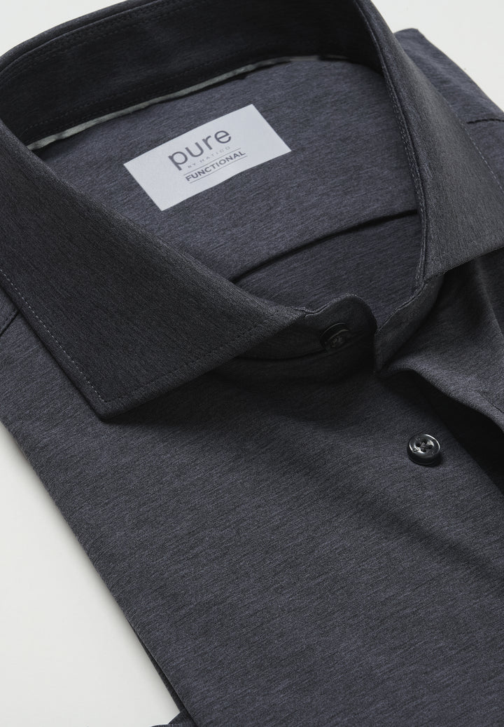 Graues Functional Hemd von Pure by Hatico mit Kragen und Knopfleiste