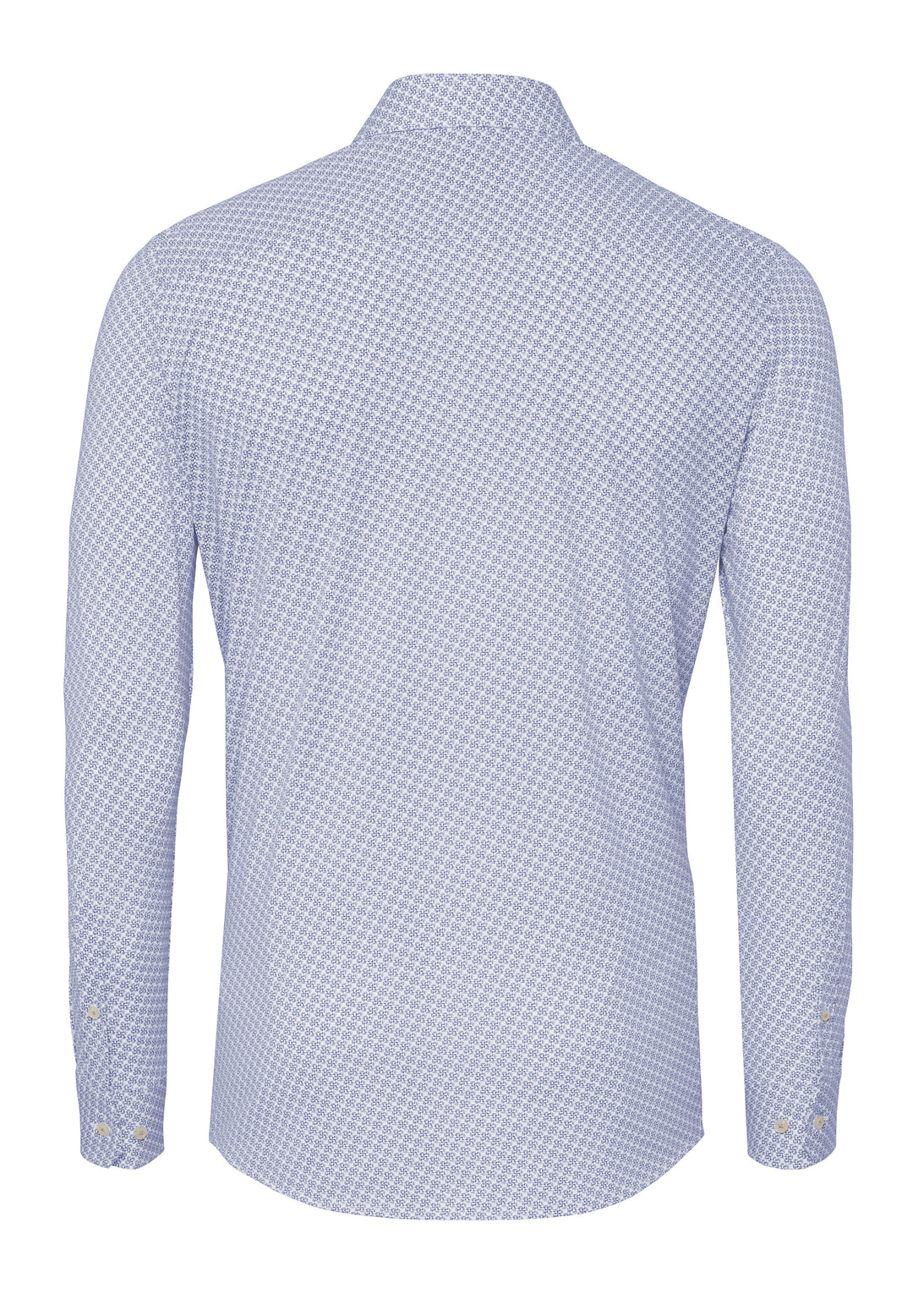E41314-21740 PURE- Functional Hemd Langarm 173 druck mittelblau