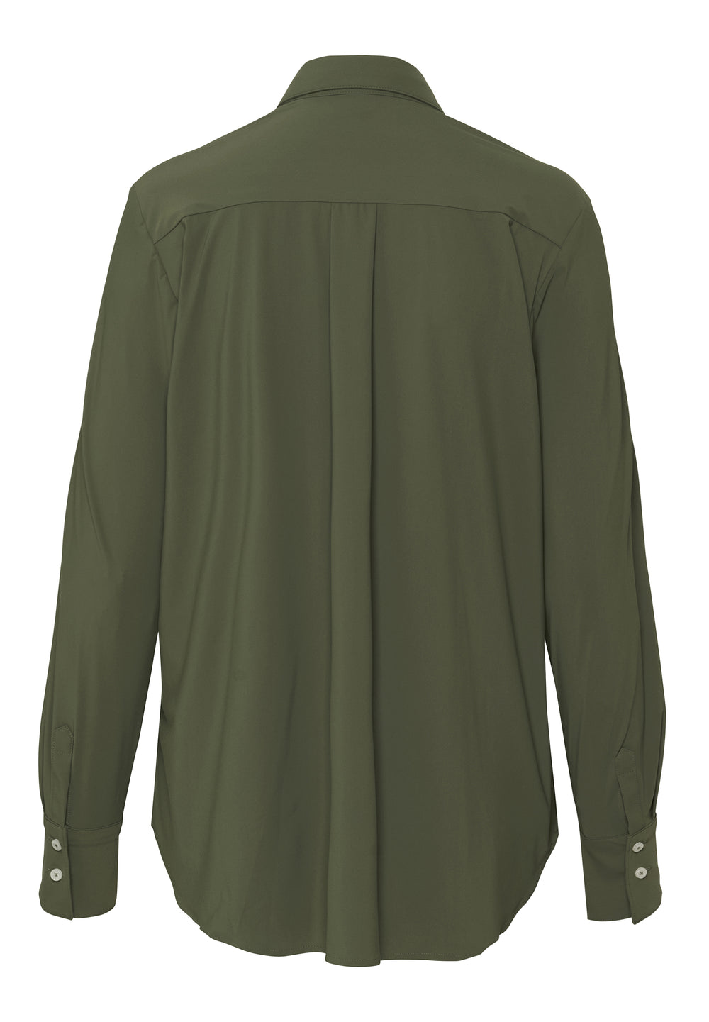 E41350-91911 PURE- Functional Bluse modern fit Langarm 432 uni oliv
