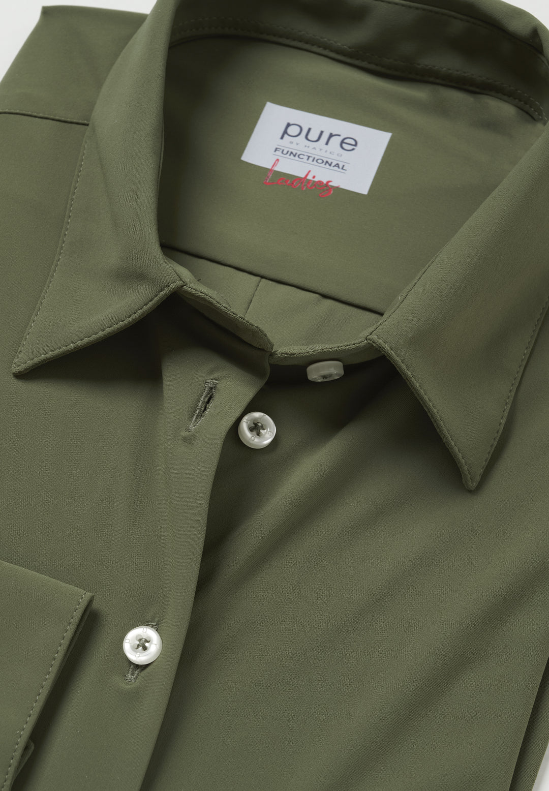 Grüne Functional Bluse modern fit mit Kragen und Knopfleiste