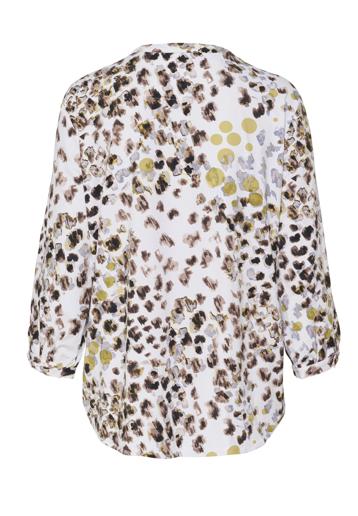 E41352-91918 PURE- Functional Bluse Langarm 274 druck hellbraun
