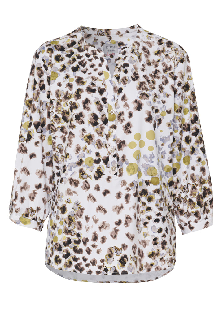 E41352-91918 PURE- Functional Bluse Langarm 274 druck hellbraun