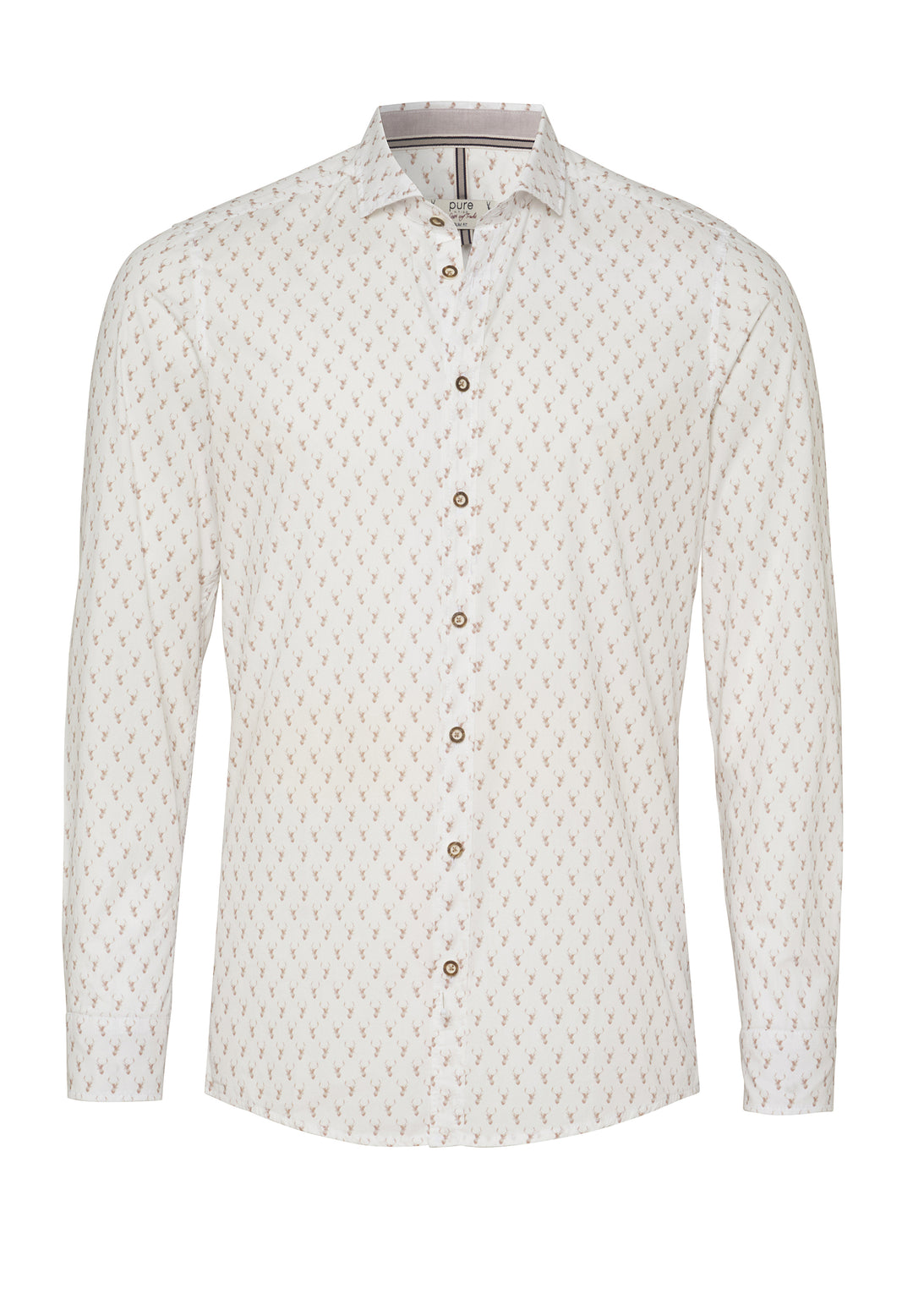 E42600-21196 PURE Tracht Hemd slim fit Langarm 273 druck beige