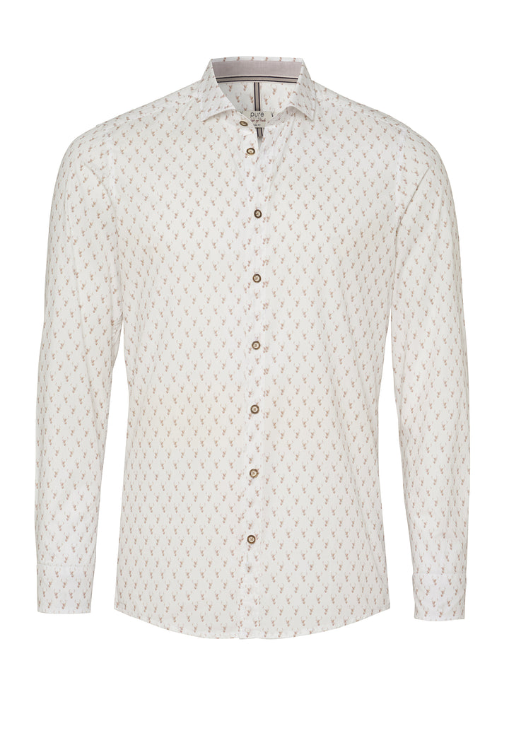 E42600-21196 PURE Tracht Hemd slim fit Langarm 273 druck beige