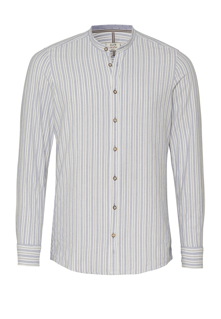 E42608-21696 PURE Tracht Hemd slim fit Langarm 166 streifen dunkelblau