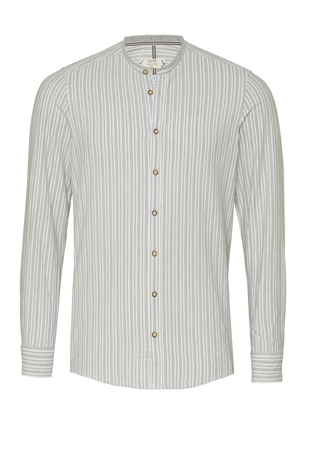 E42608-21696 PURE Tracht Hemd slim fit Langarm 463 streifen grün