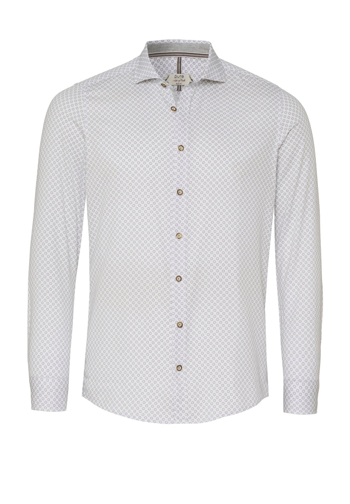 E42609-21193 PURE Tracht Hemd slim fit Langarm 773 druck grau