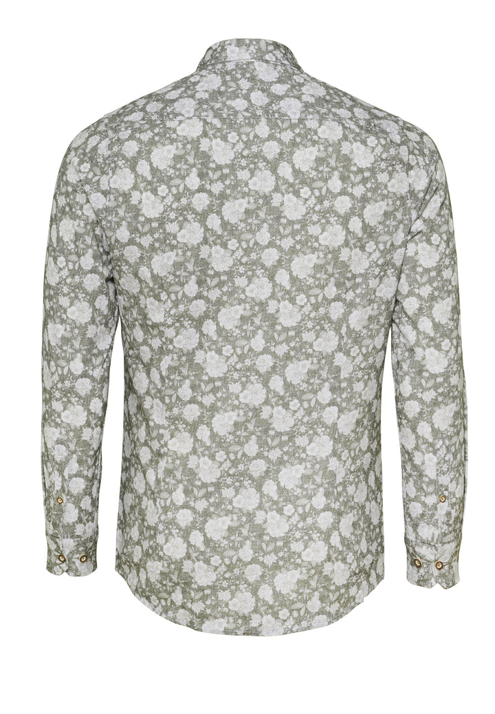 E42610-21193 PURE Tracht Hemd slim fit Langarm 476 druck oliv
