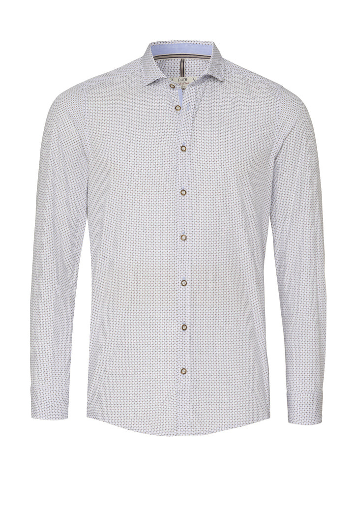 E42612-21195 PURE Tracht Hemd slim fit Langarm 273 druck beige