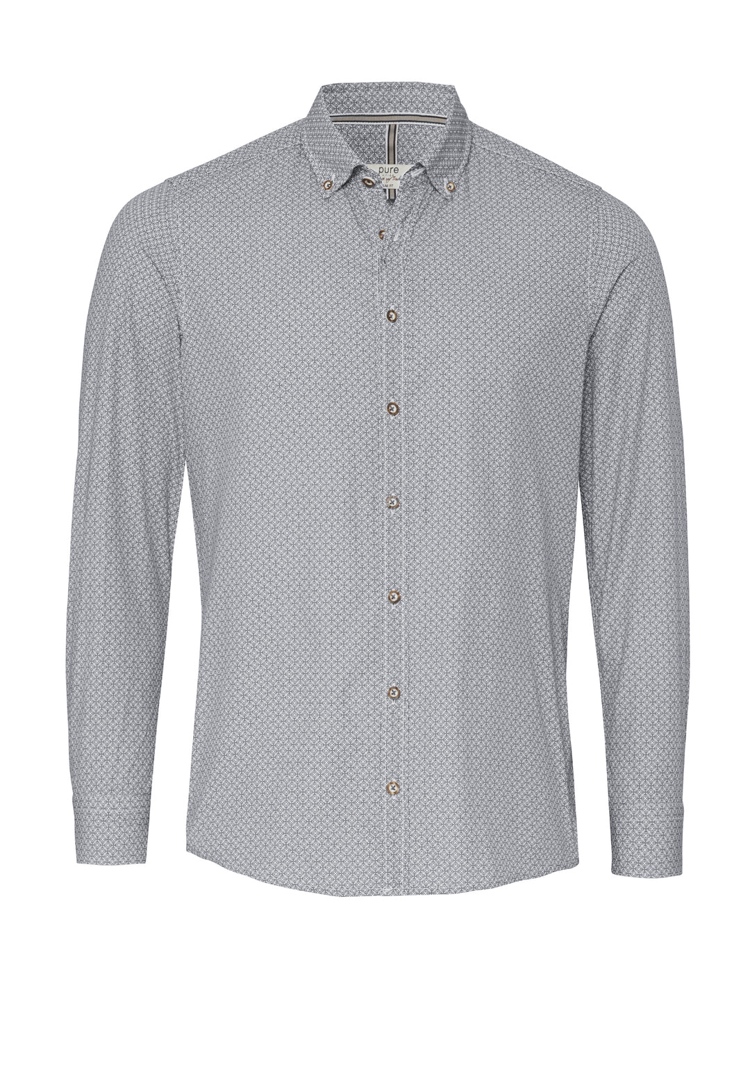 E42618-21299 PURE Tracht Hemd slim fit Langarm 773 druck grau