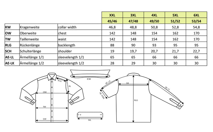 4056-21777 - Functional Hemd  Übergrößen - weiss
