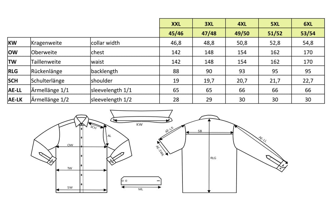 4056-21777 - Functional Hemd  Übergrößen - weiss