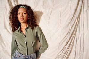 pure FUNCTIONAL Damen Bluse in uni oliv