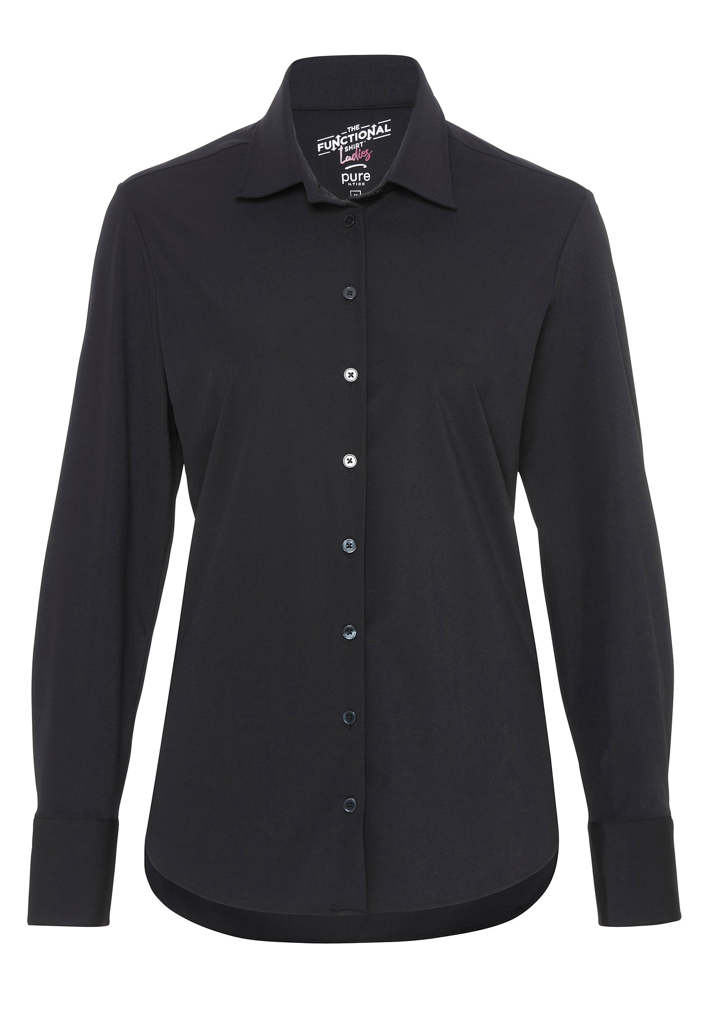 3387-91901 PURE- Functional Bluse slim fit Langarm 001 schwarz