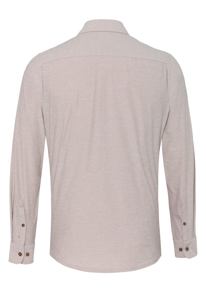 Rückseite des 3389-21750 Funktionshemds in Beige. Leichtes, knitterfreies Material für optimalen Tragekomfort und Bewegungsfreiheit.