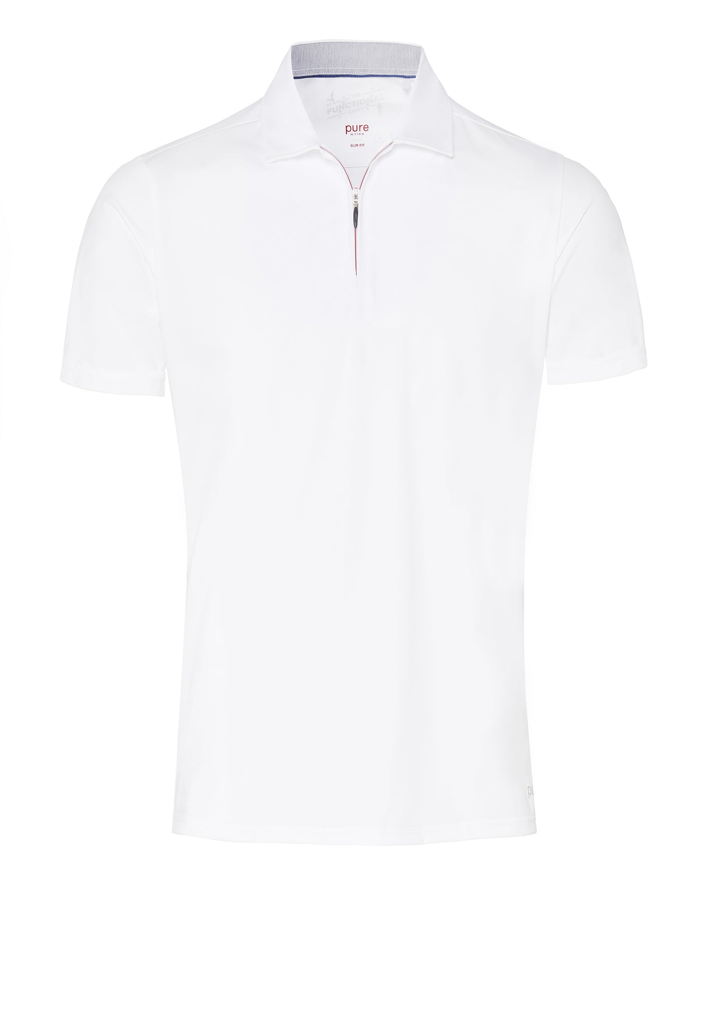 3392-92920 - Functional Polo Zip slim fit - weiß - pureshirt