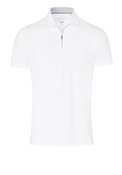 3392-92920 - Functional Polo Zip slim fit - weiß - pureshirt