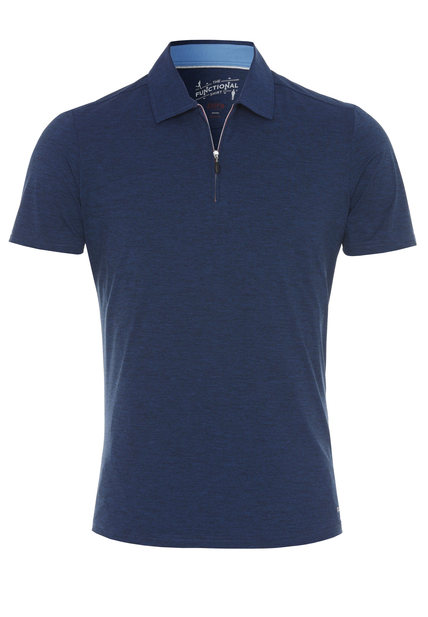 3393-92920 - Functional Polo Zip slim fit - blau - pureshirt