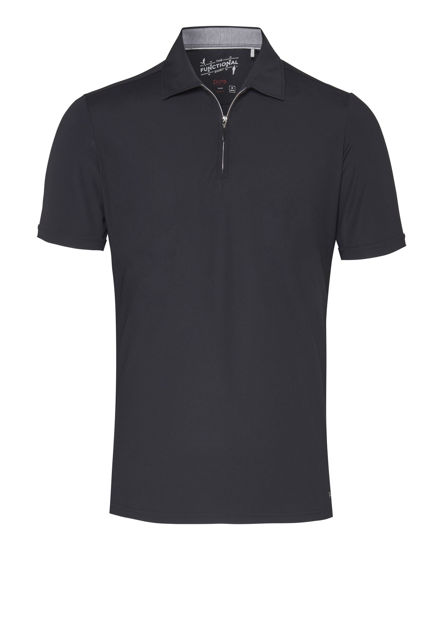 3394-92920 - Functional Polo Zip slim fit - schwarz - pureshirt
