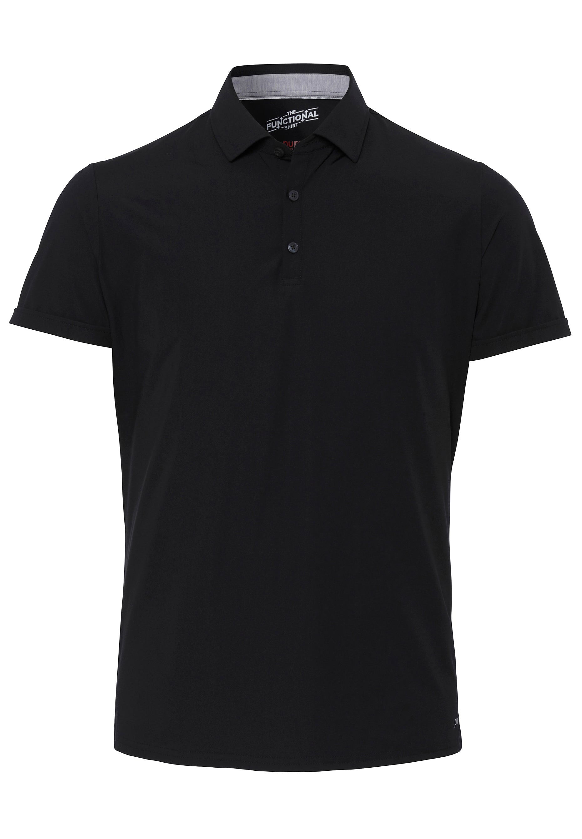 黒ゆったりボタン付スリーブ　ポリエステル100% F patterntorso 3394-92930 - Polo button black - Functional | 4-way stretch