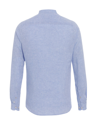 3801-21620 PURE- Casual Hemd Langarm 100 uni hellblau