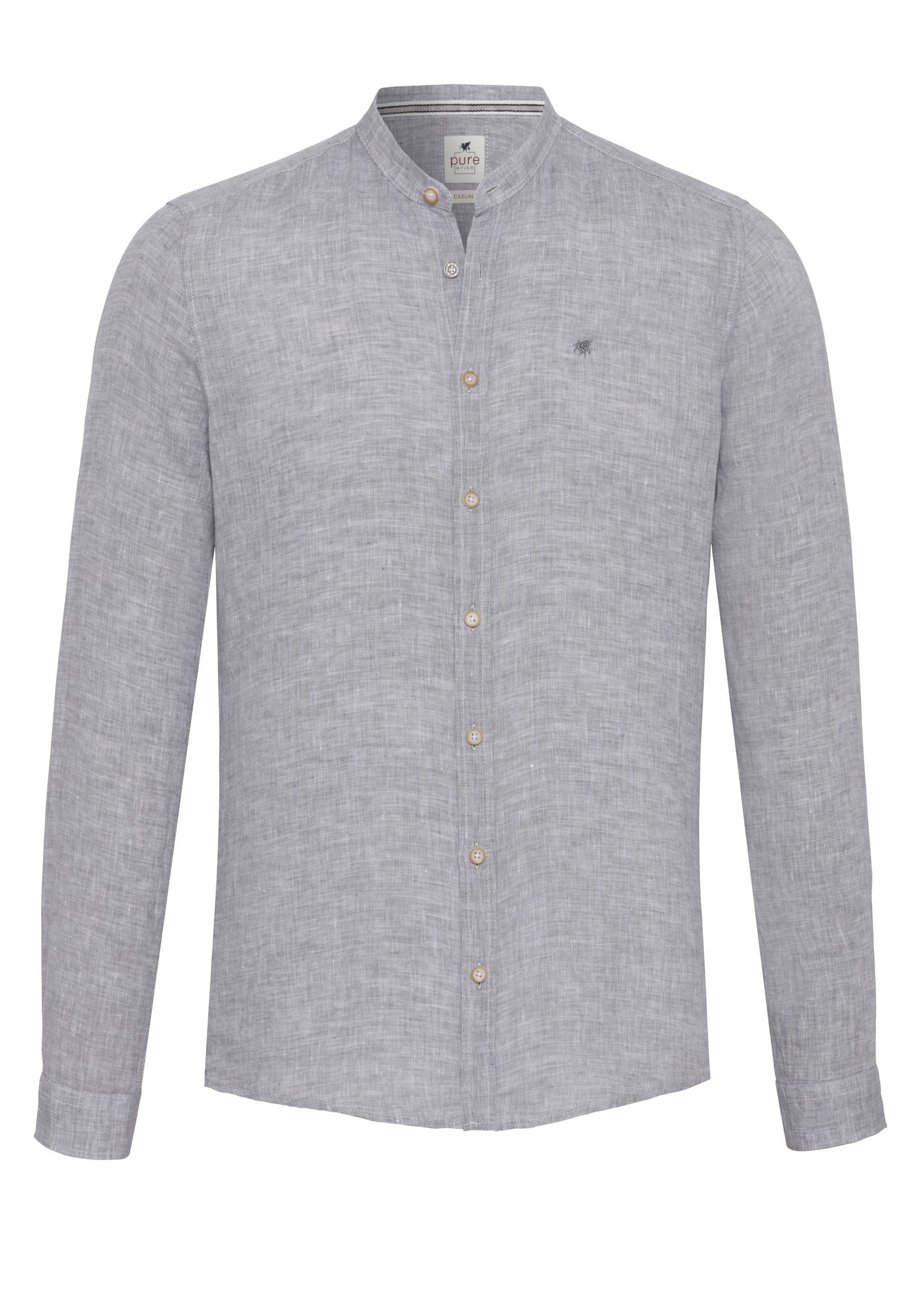 3801-21620 PURE- Casual Hemd Langarm 710 uni grau