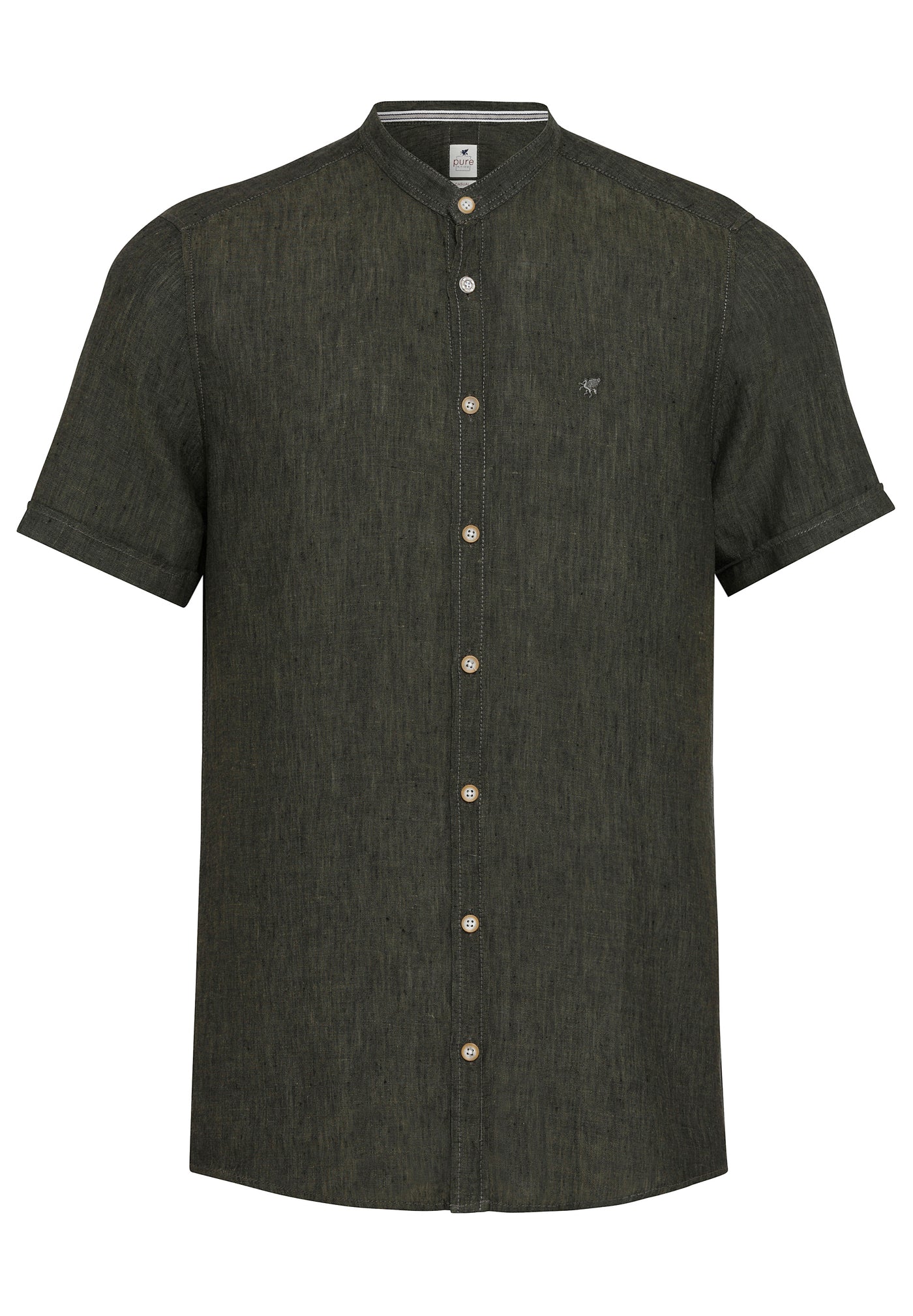 3801-22620 PURE- Casual Hemd Halbarm 436 uni tanne