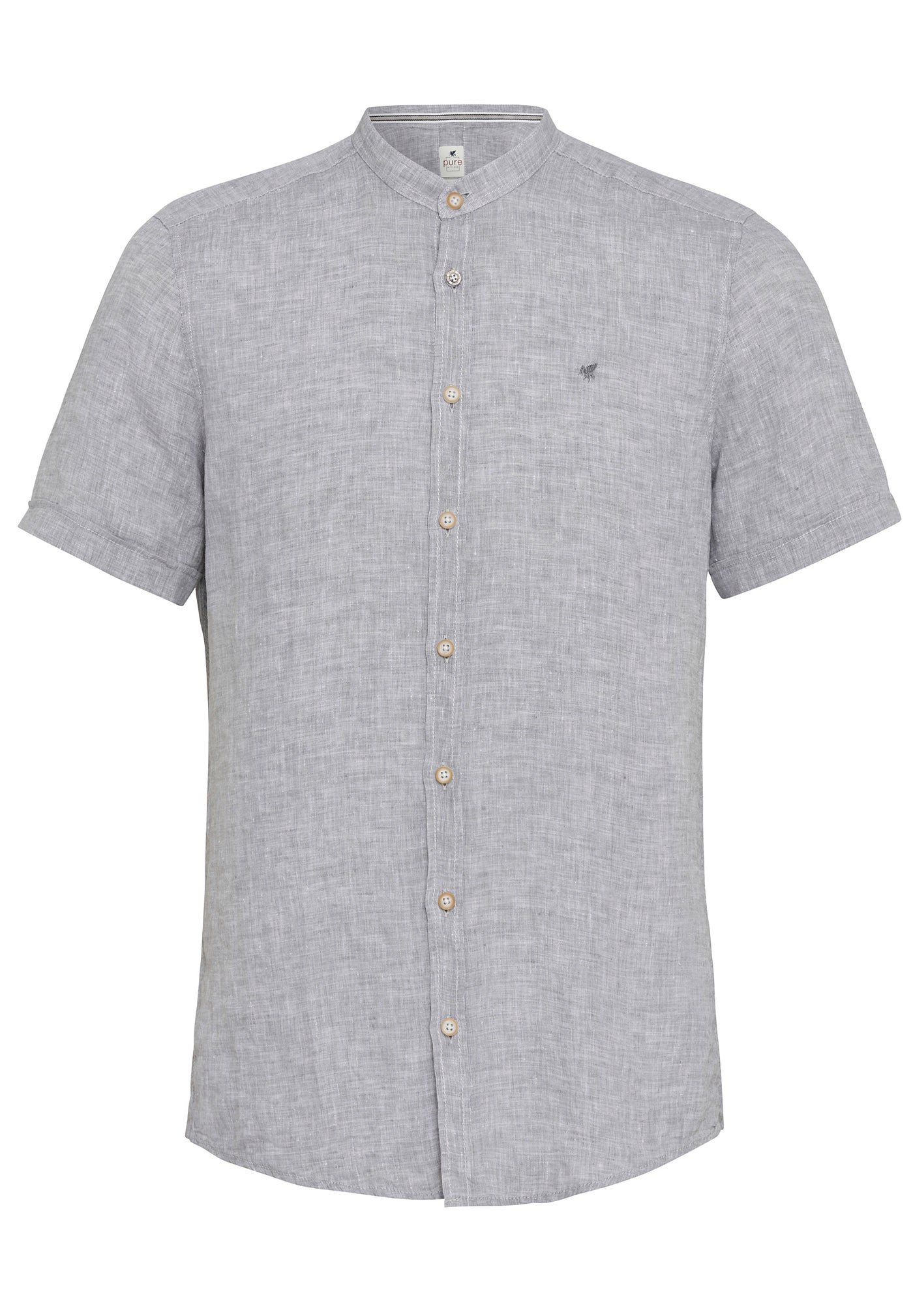 3801-22620 PURE- Casual Hemd Halbarm 710 uni grau
