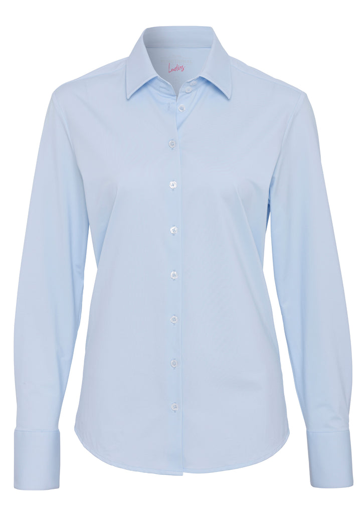 4030-91901 PURE- Functional Bluse slim fit Langarm 100 uni hellblau