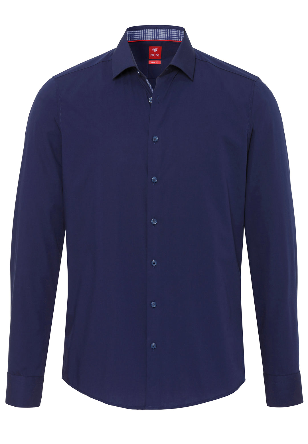 4053-21105 PURE- City Hemd slim fit Langarm 130 uni marine