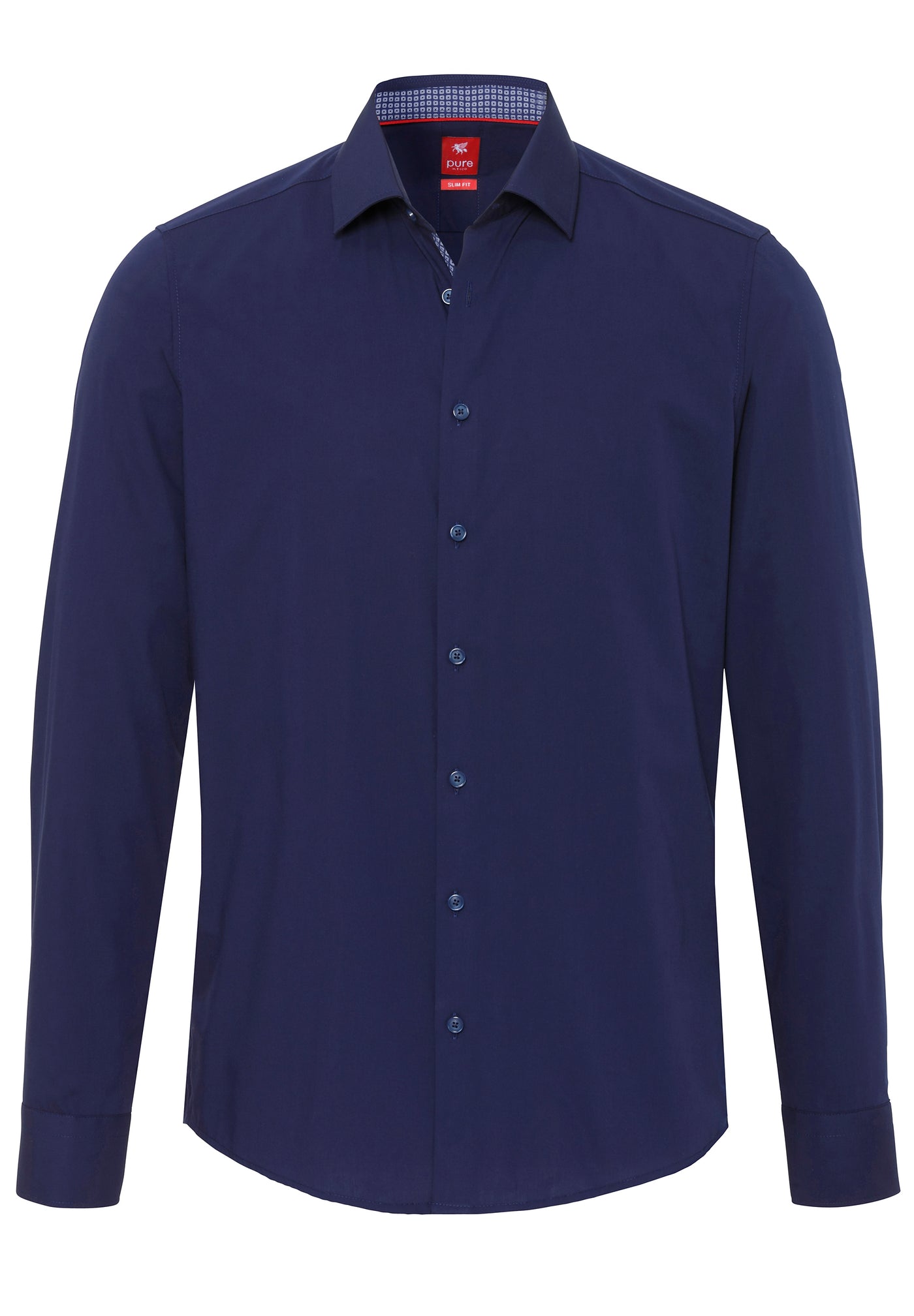 4053-21105 PURE- City Hemd slim fit Langarm 130 uni marine