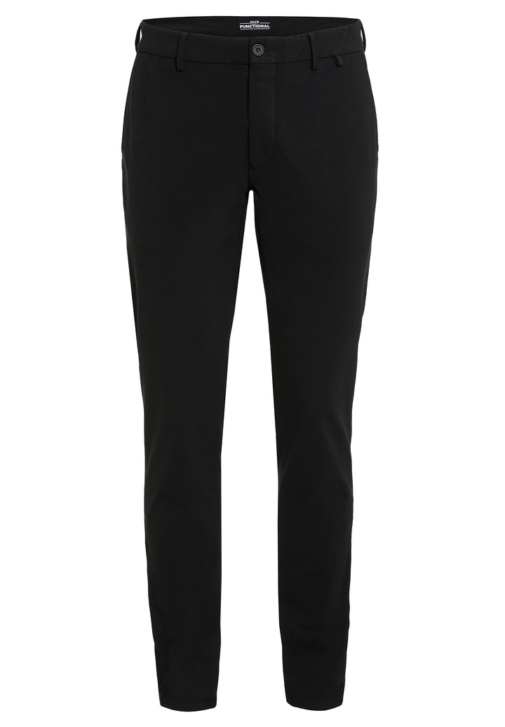 Schwarze Herren Funktionshose mit schmalem Schnitt und elastischem Material. Leicht, schnelltrocknend und ideal für vielseitige Anlässe.