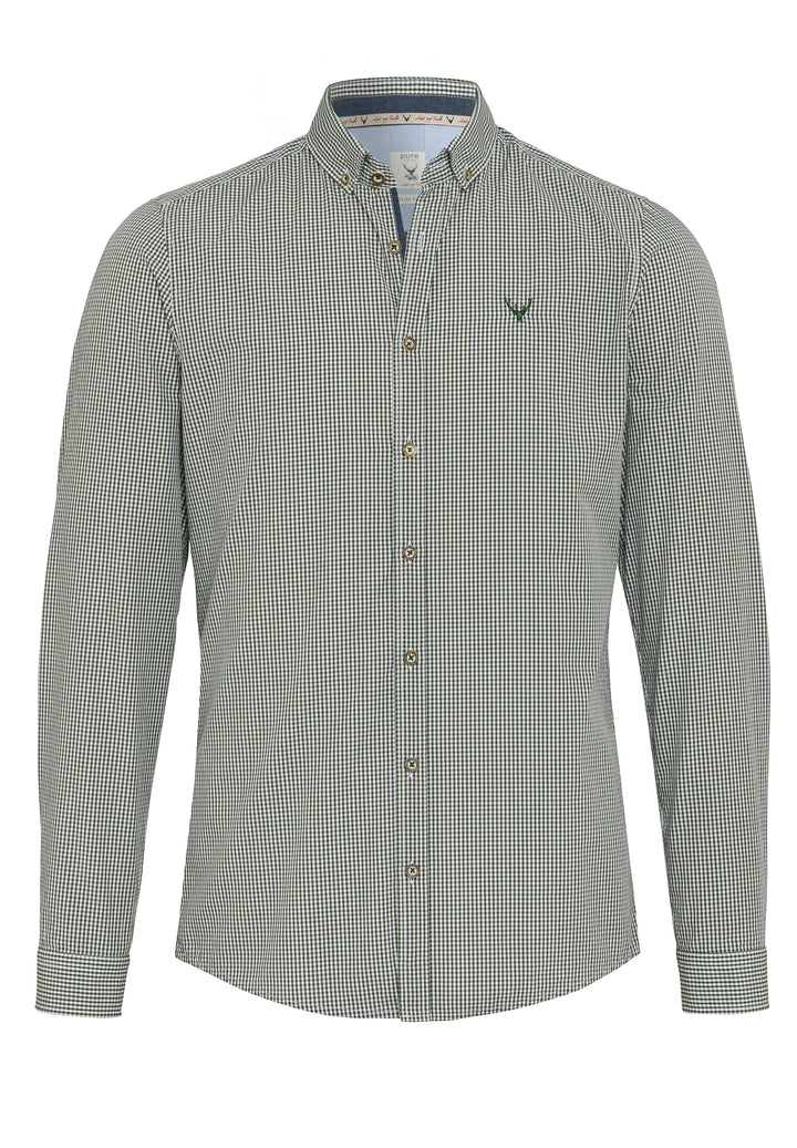 5017-21294 PURE Tracht Hemd slim fit Langarm 453 karo grün