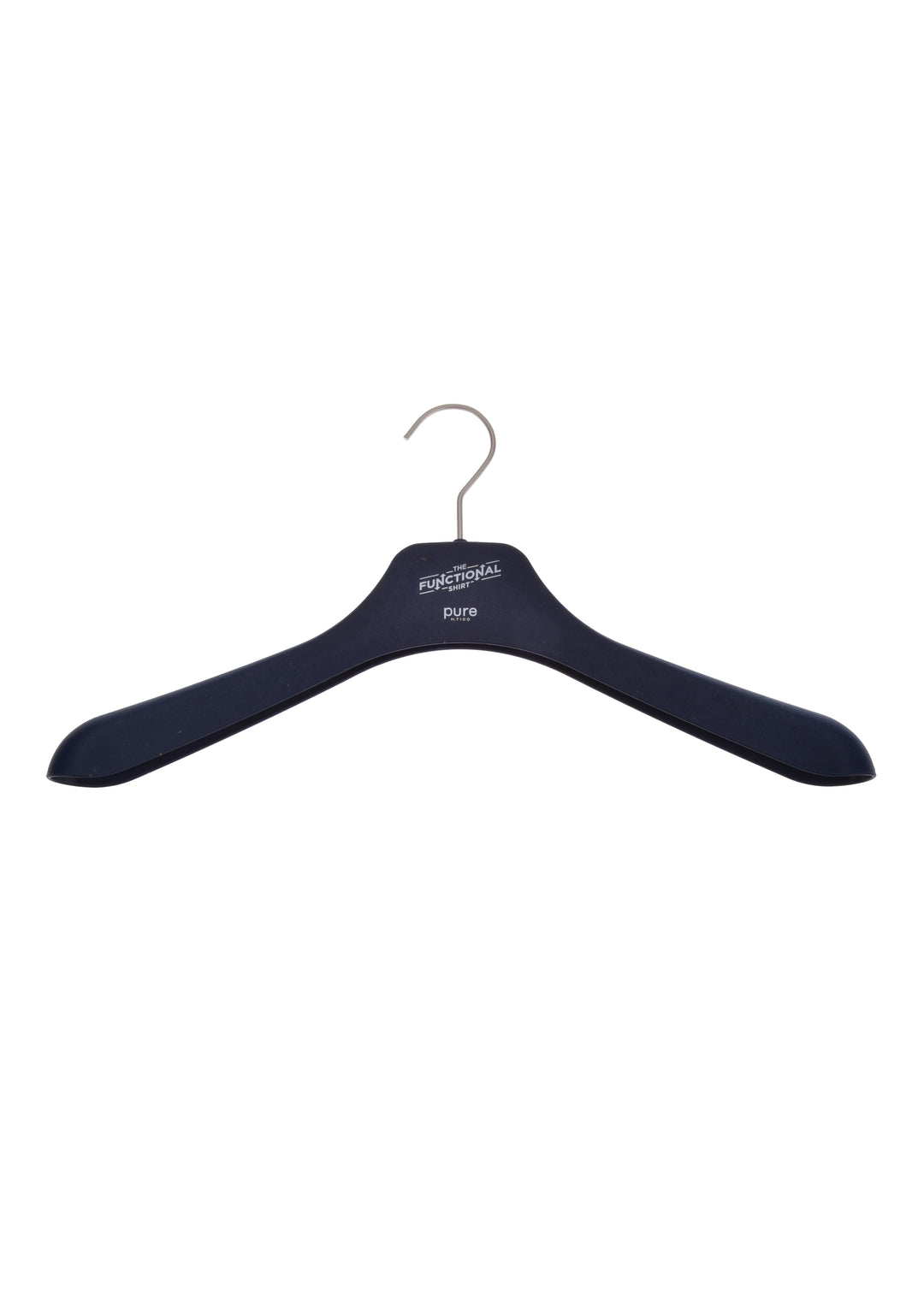 Bio-Wiesengras Bügel Functional Shirt in elegantem Schwarz mit stabilem Metallhaken. Nachhaltiges Zubehör für knitterfreie Kleidung.