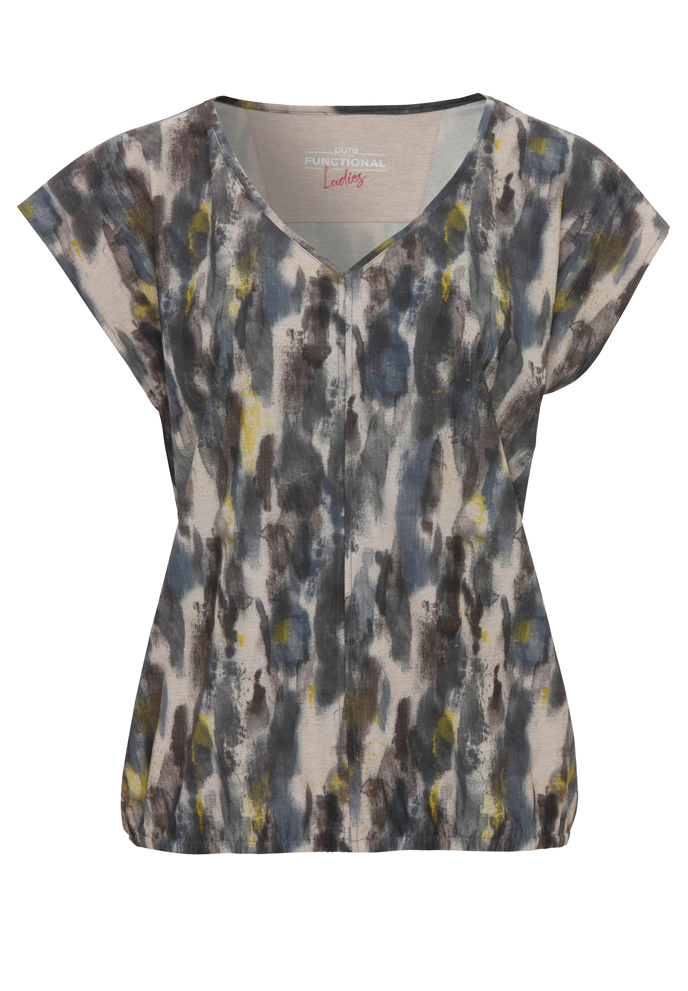 D41352-92902 Pure Functional T-Shirt Damen slim fit Halbarm 476 druck oliv