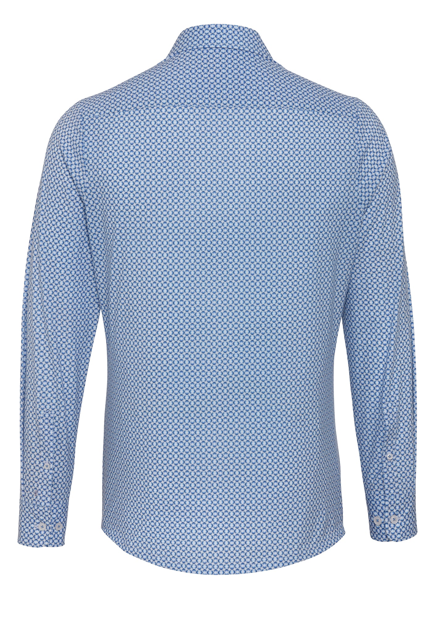 D61301-21750 PURE- Functional Hemd Langarm 173 druck mittelblau