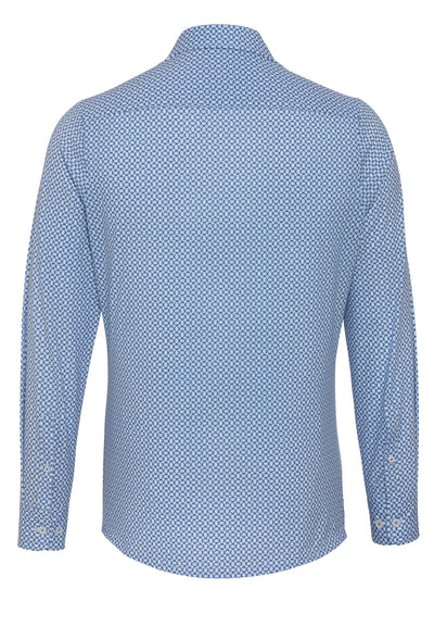 D61301-21750 PURE- Functional Hemd Langarm 173 druck mittelblau