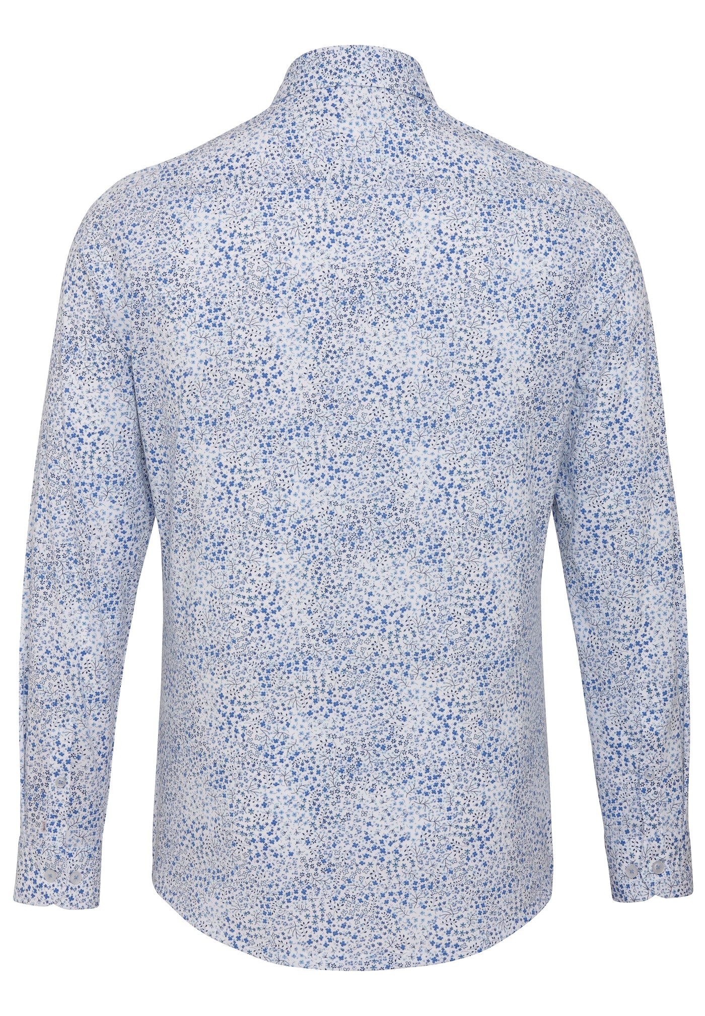 D61311-21770 PURE- Functional Hemd Langarm 173 druck mittelblau