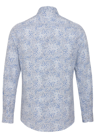 D61311-21770 PURE- Functional Hemd Langarm 173 druck mittelblau